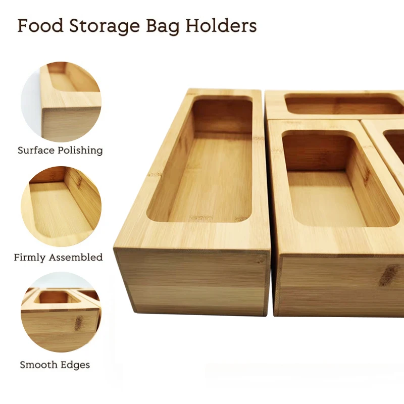 Kitchen  drawer storage It can be assembled and used Bamboo storage box five sets