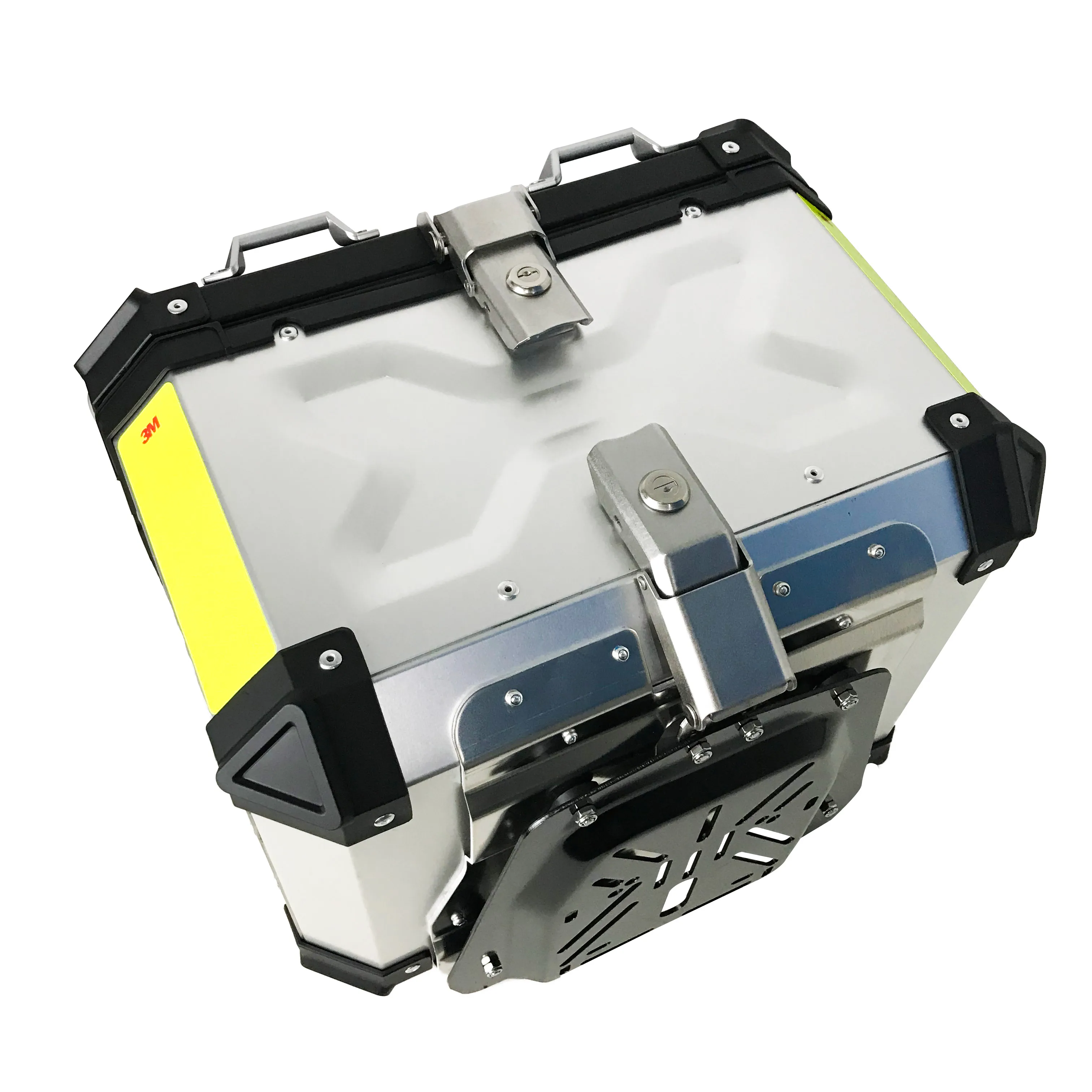 Top selling Custom livraison back rest hard scooter motorbike food delivery box top case aluminium alloy box helmet