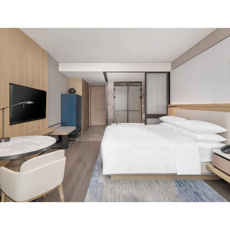 Guangzhou Hotel Furniture Wholesale Price Minimalist Hardwood Hotel Bedroom Furniture Sets For Modern Hotel Spaces