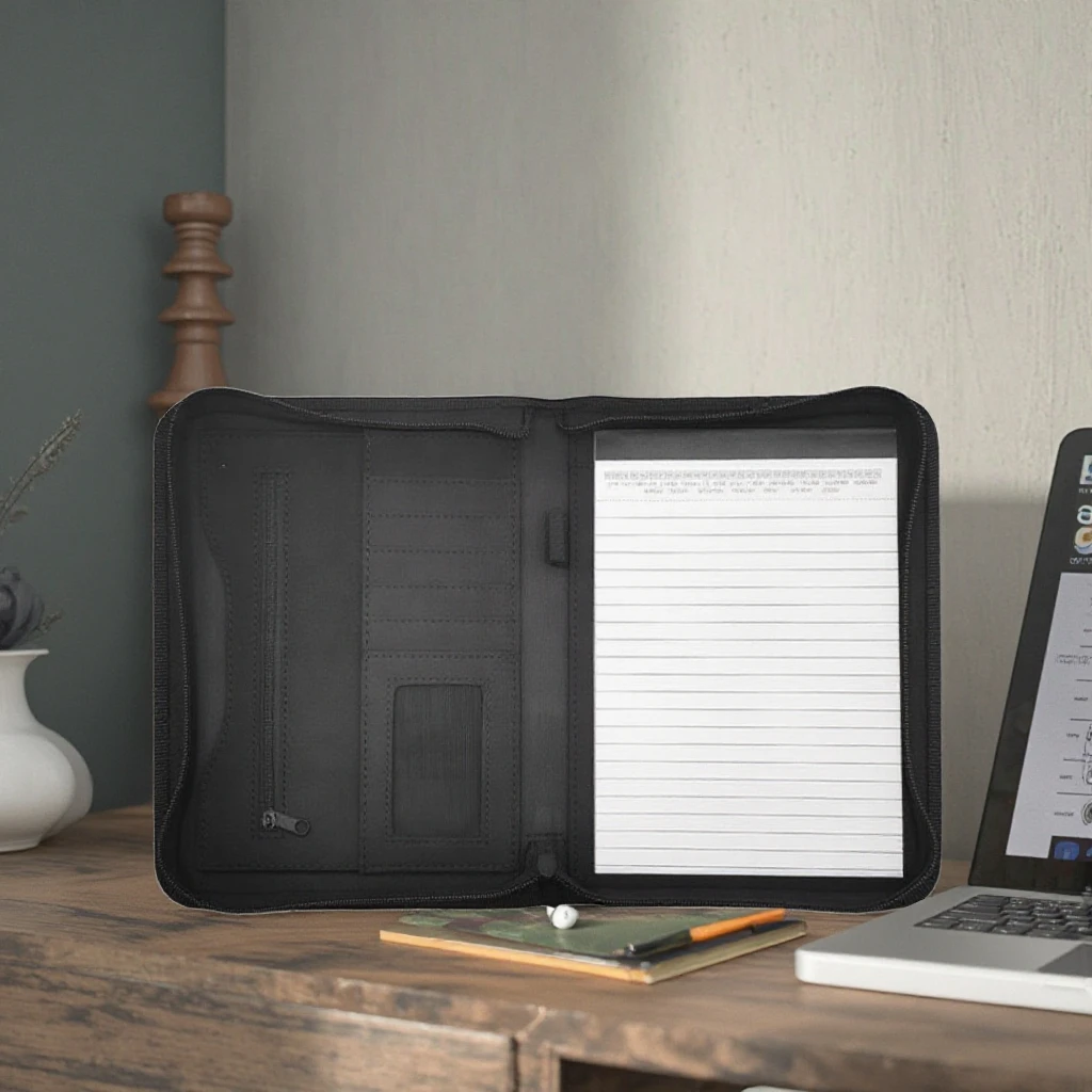 Custom Portable A4 Size PU Leather Document File Folder Art Portfolio Case