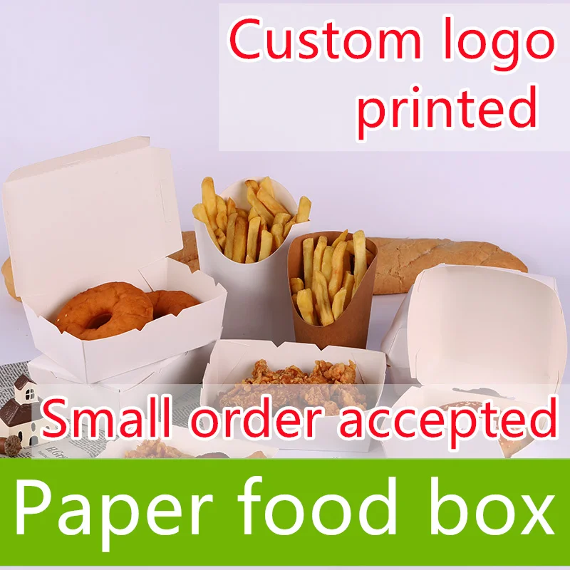custom logo printed top quality paper food box for fried chicken