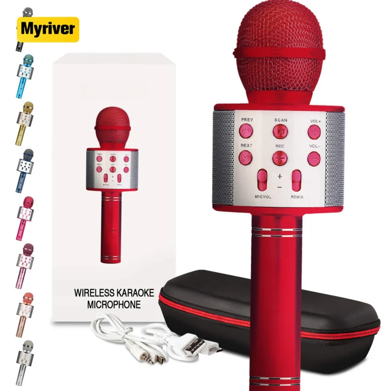 Myriver Factory Wholesale Price Wireless Microphone With Speaker Portable Microphone Kids Gifts For Children