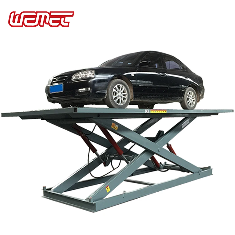 Wemet China hydraulic car lift platform/ car elevator with CE  for garage, showroom, Auto 4s, workshop