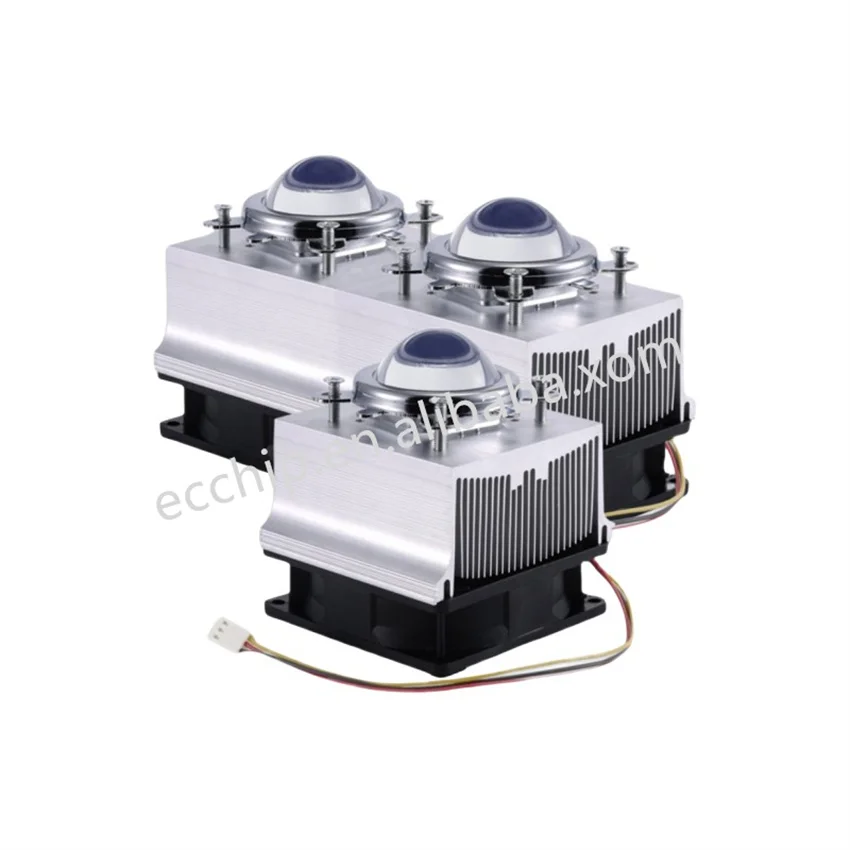 High Power LED Chip 20W 30W 50W 100W  12V Cooling Fan LED Lens Set Aluminium Heatsink In stock