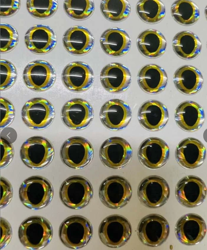 500pcs 3/4/5/6mm Realistic Laser Fly Tying Fish Eye Stickers Lure Making Parts Streamers 3D Fishing Lure Eyes