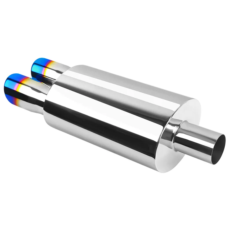 Car Auto High Quality Exhaust pipe Muffler Stainless Steel Straight pipe with dual burnt blue tips car accessories Inlet60mm