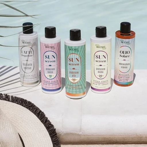 SUN OIL Intense tan Sun oil to hydrate the skin facilitating a natural tan 250 ml Biocare Made in Italy top quality