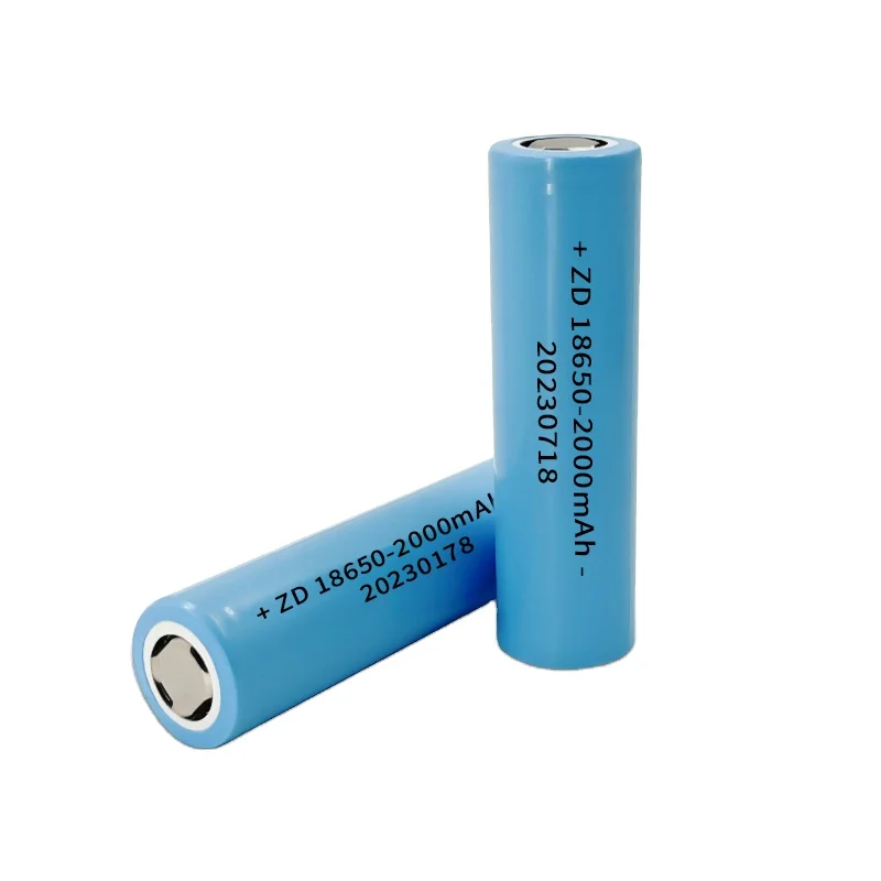 ZD high quality 18650 2000mAh 3.7V lithium ion battery cell