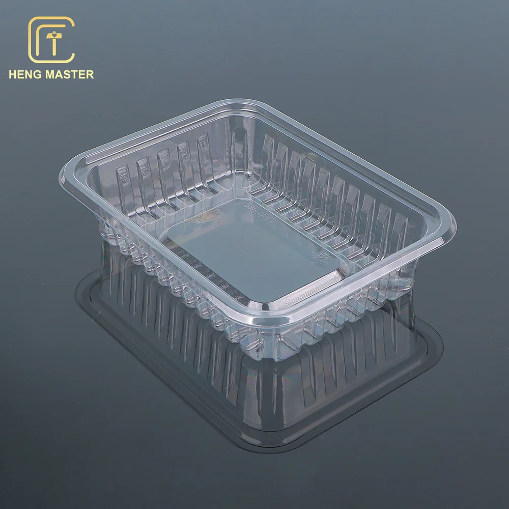 Hengmaster Food Grade Supermarket PP PET Plastic Tray For Meat Fish Seafood Fruit Vegetable Packaging Box Plate