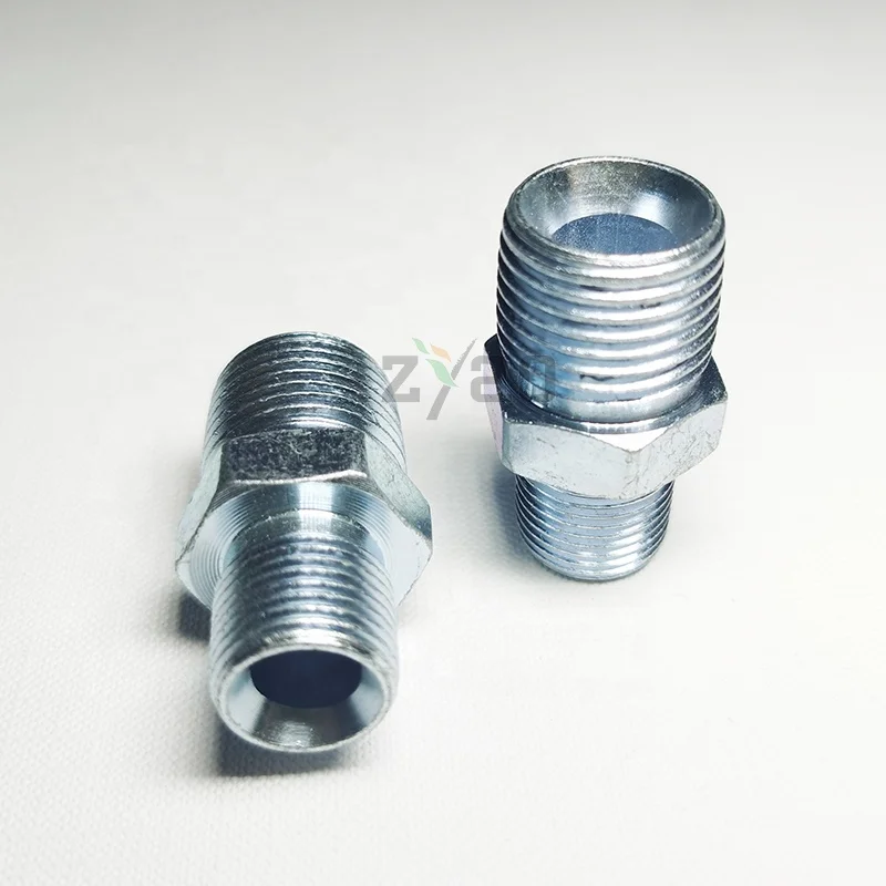 Carbon steel metric straight high pressure airless paint sprayer adapter 1/2 - 3/8 tube joint Seal adapter pipe fittings