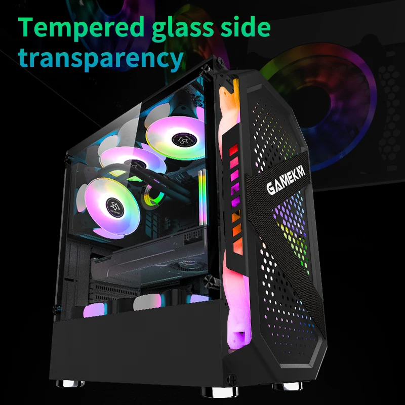 SNOWMAN Customized Logo Woven Ribbon PC Case With Transparency Tempered Glass Side Wide ATX PC Gaming Cases