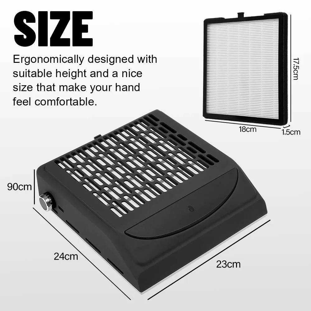 Nail Dust Collector Powerful Nail Vacuum Fan Vent Dust Collector Extractor Electric Dust Suction Machine Low Noise