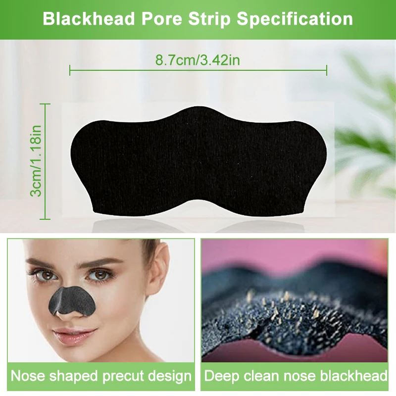 Blackhead Nose Pore Strips Pink Black Nose Strip for Blackhead Removal Acne Blemishies Face Dot Spot Pore Purifying Peel Off