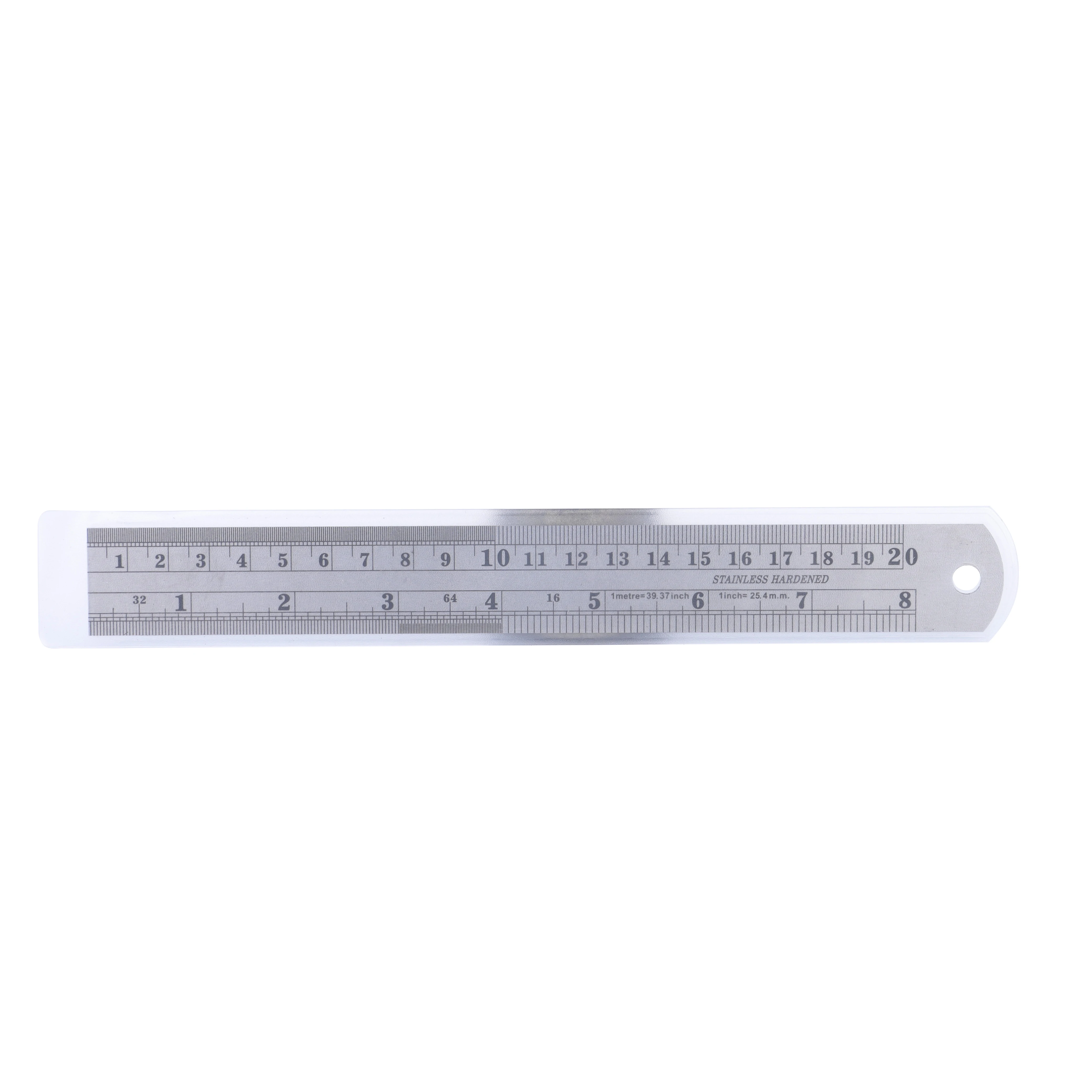 Steel Ruler and Metal Rule Straight, Silver, 8 inches, 20 cm Stainless Steel