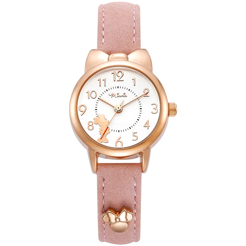 Factory Wholesale Low Price cartoon watch Minnie Mouse Custom Design Cartoon Leather Strap Girls Watch Gift Kids Watches
