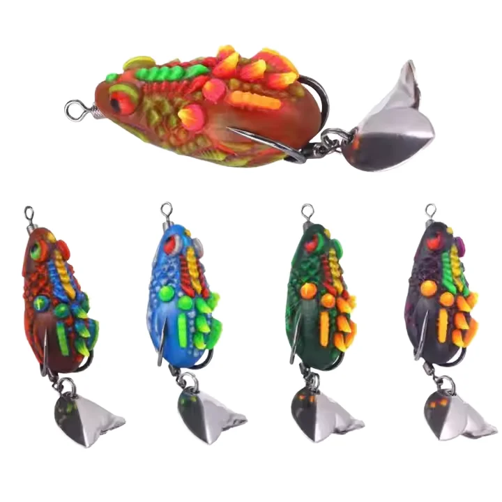 High Quality 6.5G 7.2cm Mini Realistic 3D Rubber Top Floating Jump Plastic Frog Bait for Perch Fishing in Rivers