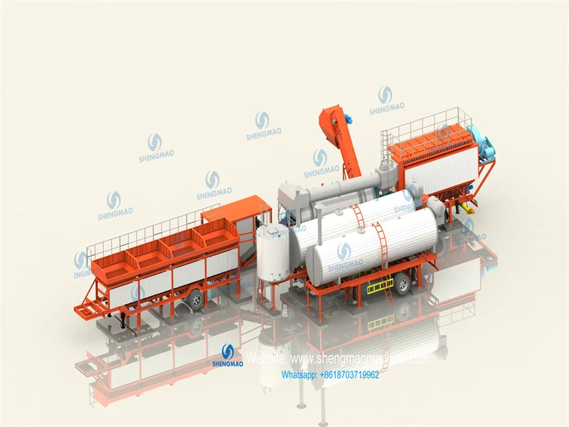 hot sale 10t 20t 40t 60t portable mini mobile hot mix asphalt mixing plant with China factory price