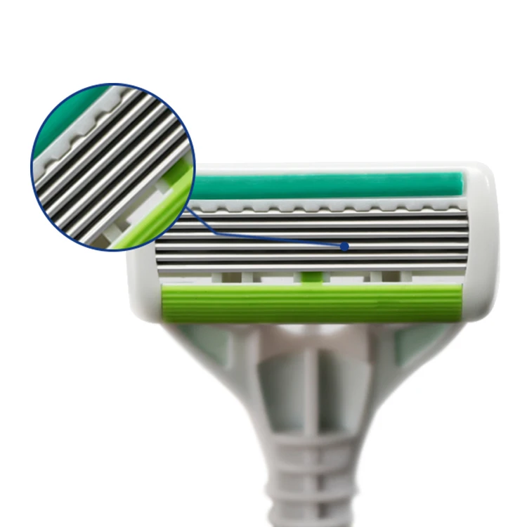 B603DR wholesale 6 six blade shaving razor blade system razor with changeable and open design cartridge for man woman