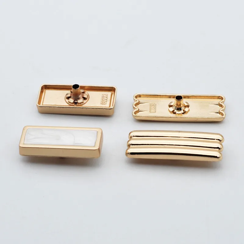 High Quality Customize  Rectangle metal Snap Buttons custom buttons logo brand for clothing