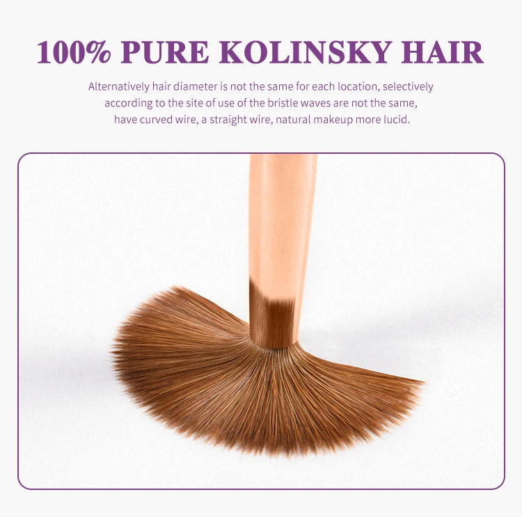 Custom Logo International size Purple Marble Handle 100% kolinsky sable nail brush Germany round kolinsky Acrylic Nail Brush 14