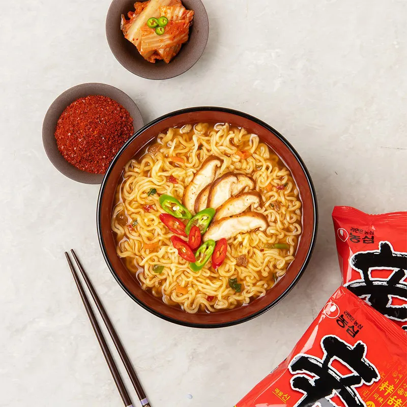 Wholesale 600g Korean instant noodles breakfast dinner delicious spicy noodles bagged ready-to-eat soup noodles