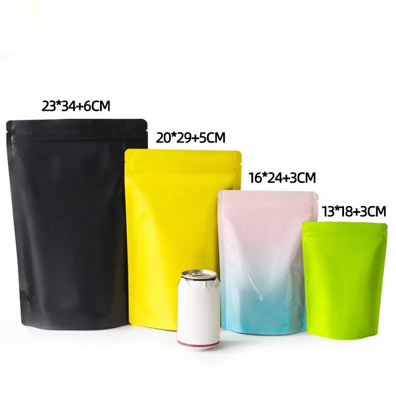 Low MOQ Wholesale Fade Color Aluminum Foil Ziplock Snack Pet Food Coffee Package Bag