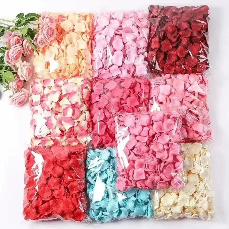 100Pcs Artificial Rose Petals Colorful Simulation Silk Rose Petal For Valentines Day Wedding Party