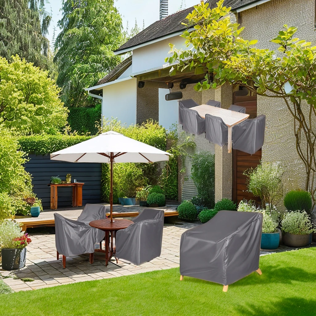 Black Oxford Cloth Chair Cover for Outdoor Furniture Waterproof and Sun/Dust Protection for Garden Use for Sofa