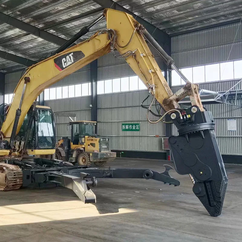 Efficient Excavator-Mounted Dual-Cylinder Hydraulic Shear for Metal Scrap