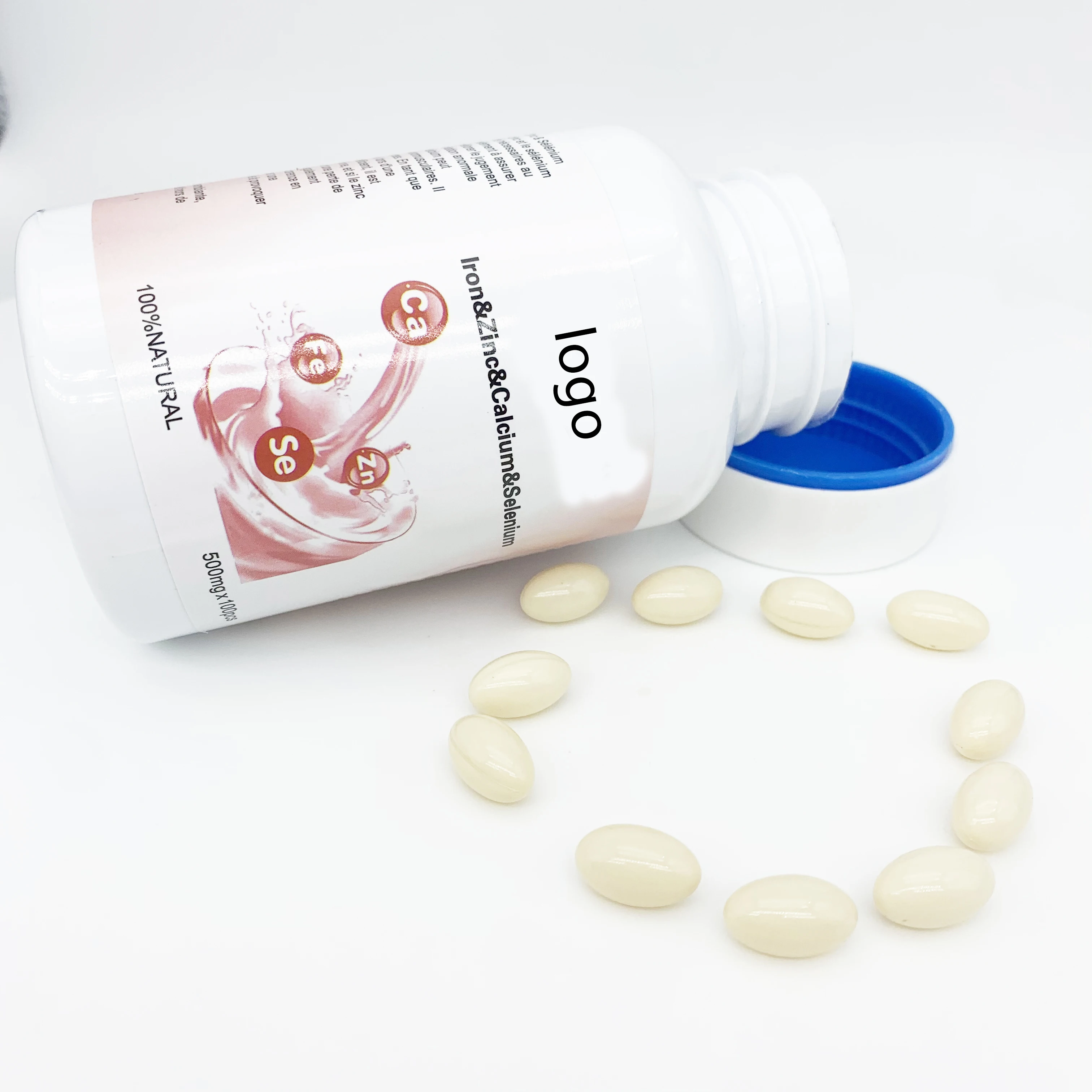 OEM Customized lron Zinc Calcium Selenium Tablet Whitening Skin Care Enhances Immunity Supplement Herbal Supplement zinc softgel