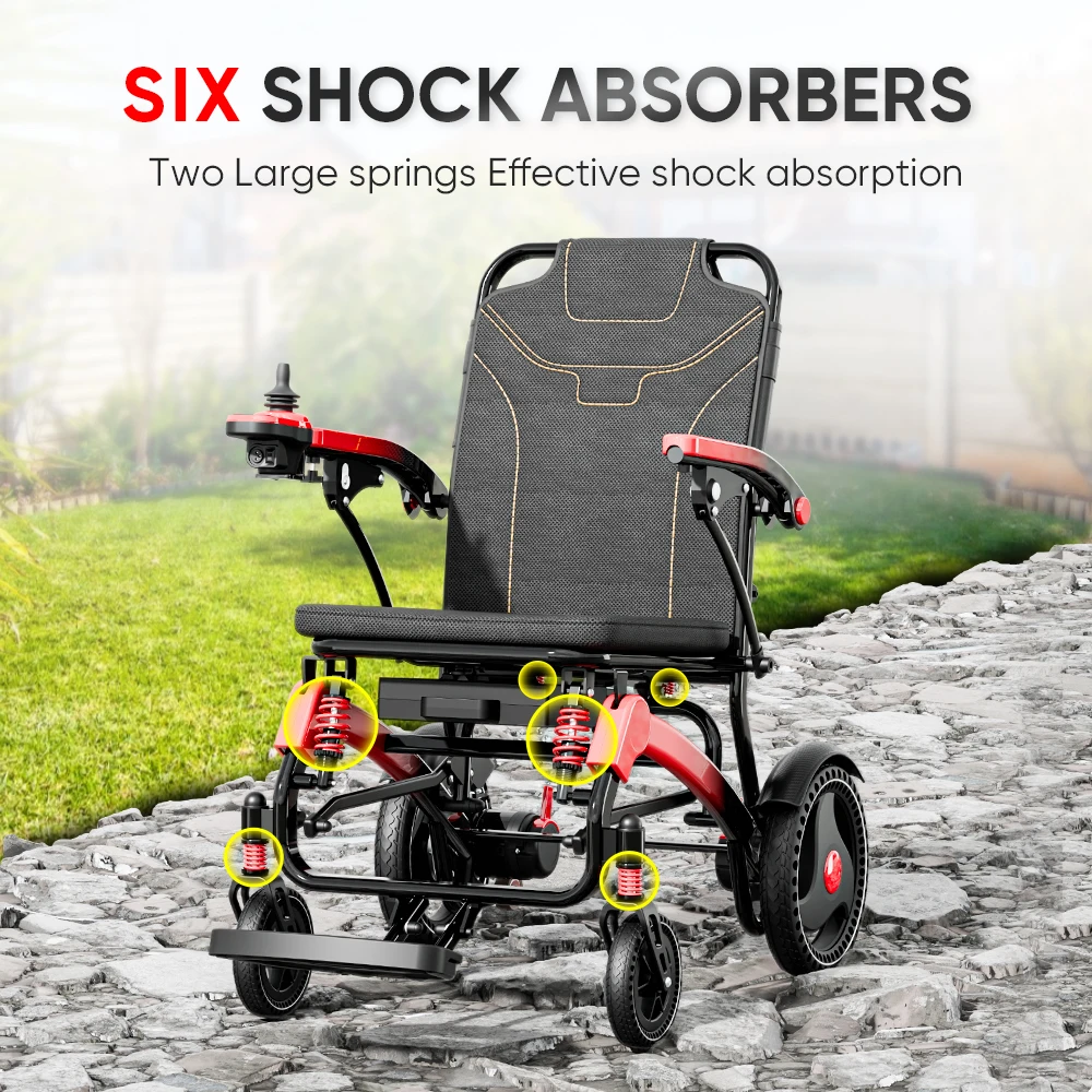 2024 Hot Selling Ultra-Light Aluminum Alloy Electric Wheelchair Elderly Disabled Travel Portable Foldable Wheelchair Electric