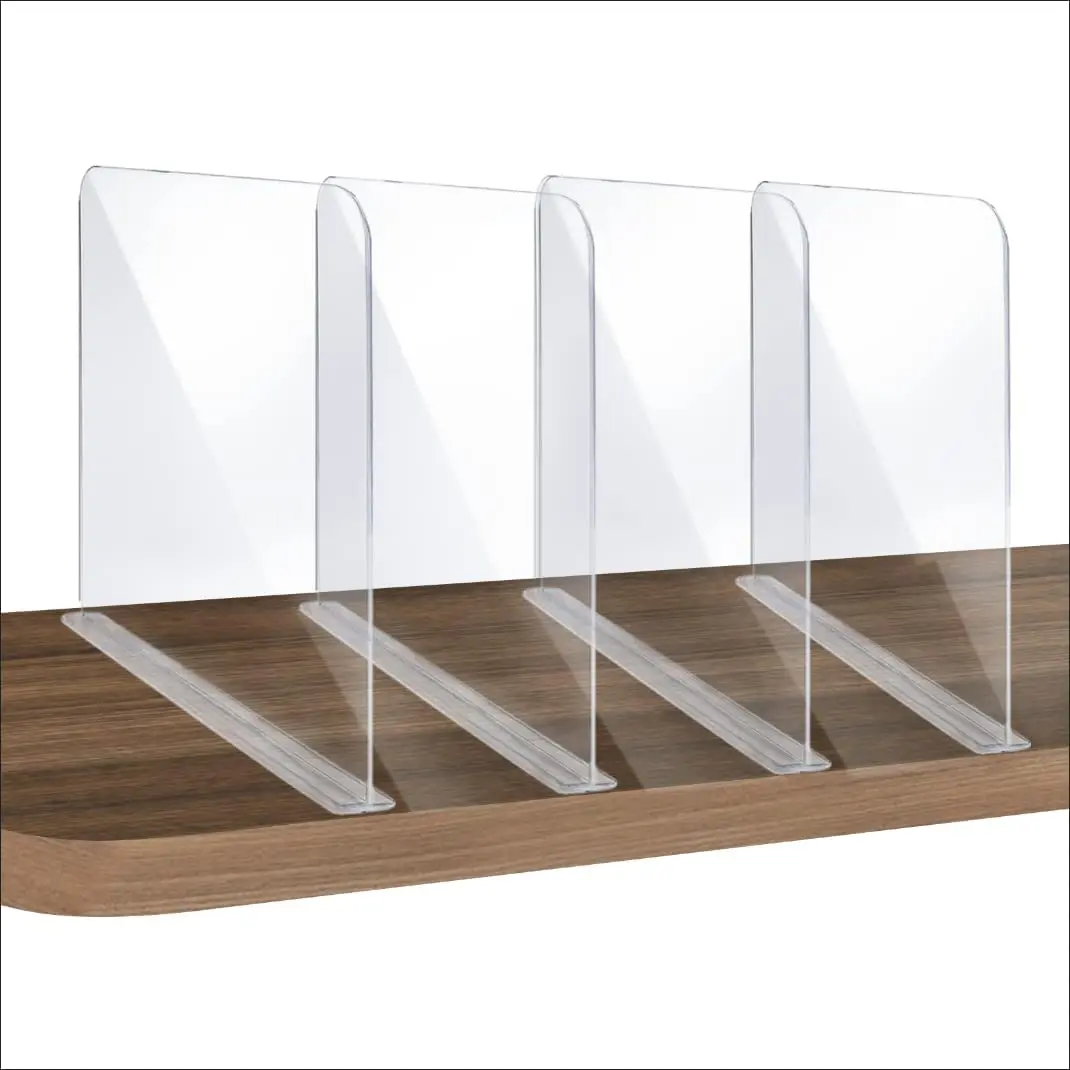 Clear Acrylic Shelf Divider Closet Separator Cabinet Organizer Used For Home Supermarket Item Sorting