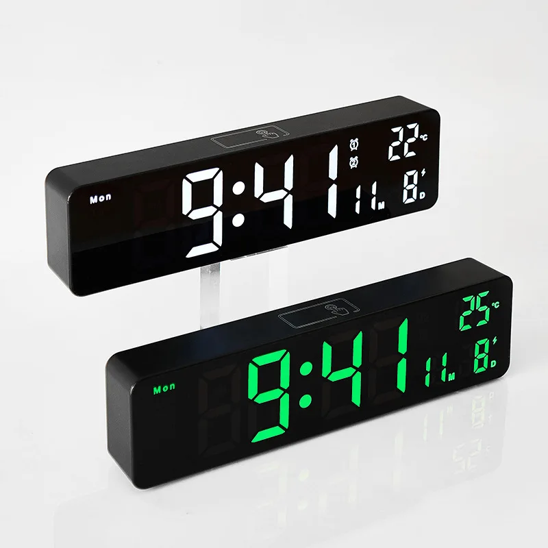 10-Inch New Simple Multifunctional Wall Clock Led Clock Silent Travel Time Multiple Alarm Clocks