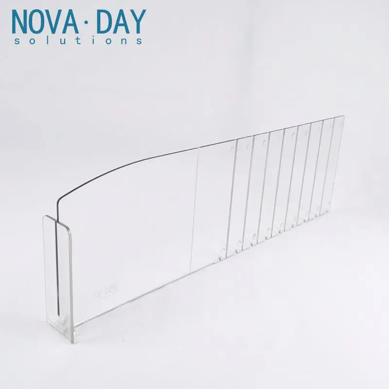 Hangzhou Novaday Supermarket Shelf Spring Plastic Buffered Pusher Sliding System Beverage Pusher Automatic Driver Systems