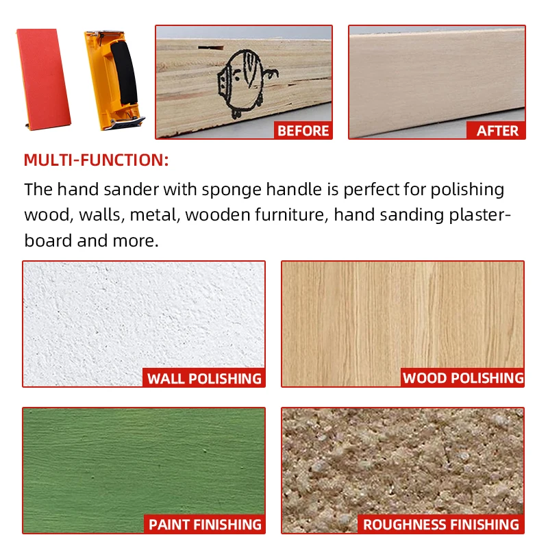 Abrasive Sand Paper Hand Sander Sanding Block Wet And Dry Abrasive Tools Sandpaper Holder