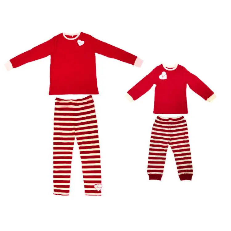  2021 Christmas Pajamas Red White Stripe Pjs Set Green Sets Matching
