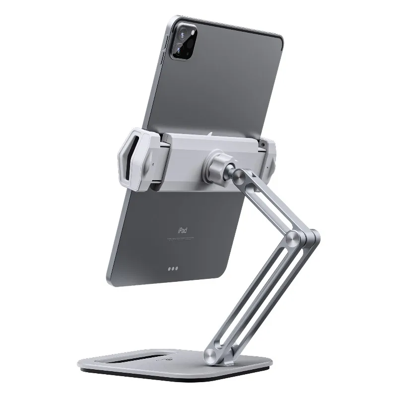  Boneruy Desktop Universal Long Double Arm Adjustable Flexible Metal Foldable Educational Tablet Holder Stand Aluminum for