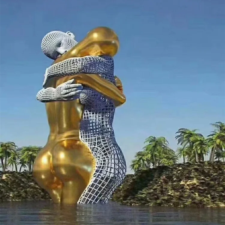 Custom Life Size Modern Abstract Casting Metal Sculpture Decoration Woman Statue