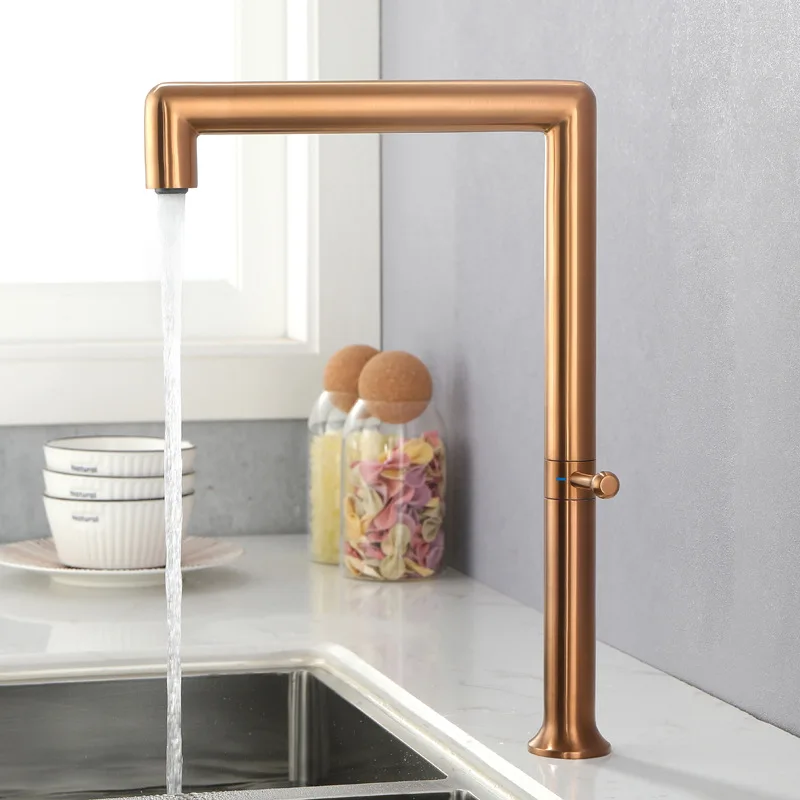 New design square round tube cold and hot water mixing bathroom basin faucet kitchen sink  faucet