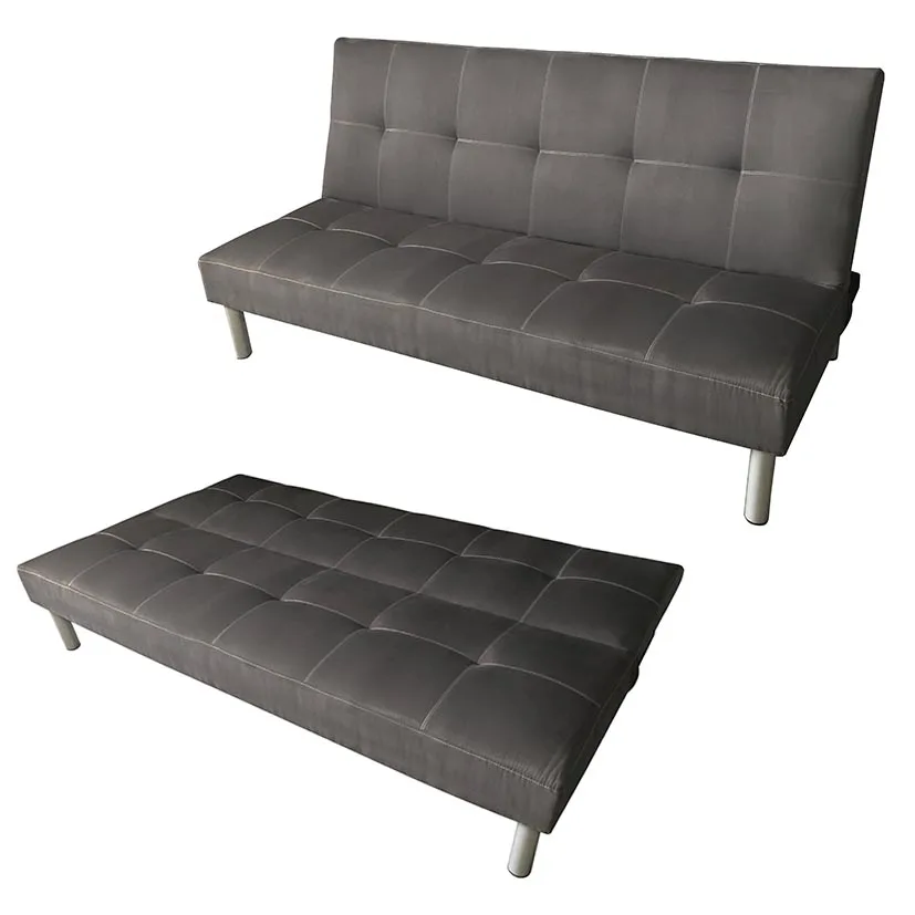 Modern Simple Design Click clack Folding fabric Sofa Cum Bed Flat Pack Futon Three Seat Folded Down Fabric Sofa Bed