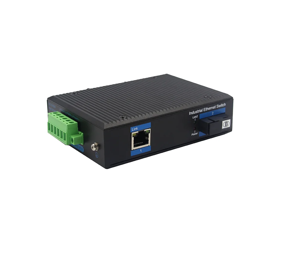 Промышленный коммутатор 10/100 м 1 оптоволоконный порт + RJ45 FC одиночный волоконный SM 20 км DIN-рейка типа DC10 ~ 52 В медиаконвертер