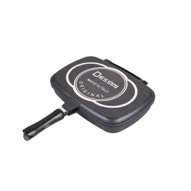 DESSINI aluminum die-cast double-sided grill pan Non-stick frying pan Square colorful breakfast roast steak pan