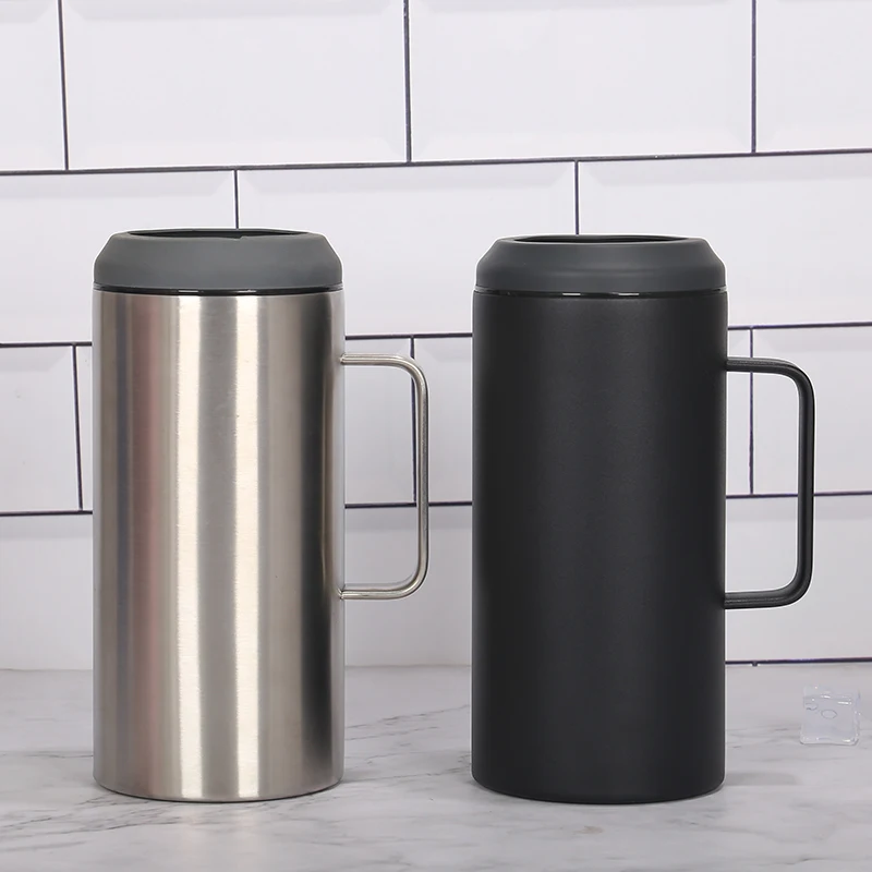 New Arrival Double Wall 40oz Stainless Steel Beer Bottle Insulated Can Cooler Holder with Handle Portacaguamon