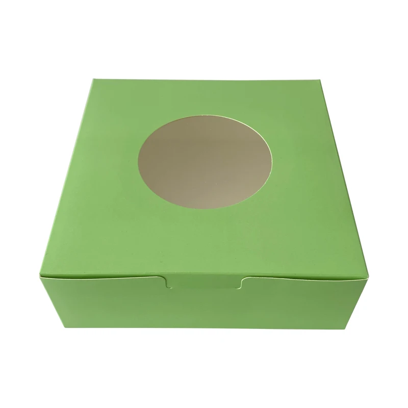 Black Printed Durable Cardboard Paper Folding Cake Boxes Food Grade Oilproof Takeaway Cake Box Flip Cover Size Custom Cake Box