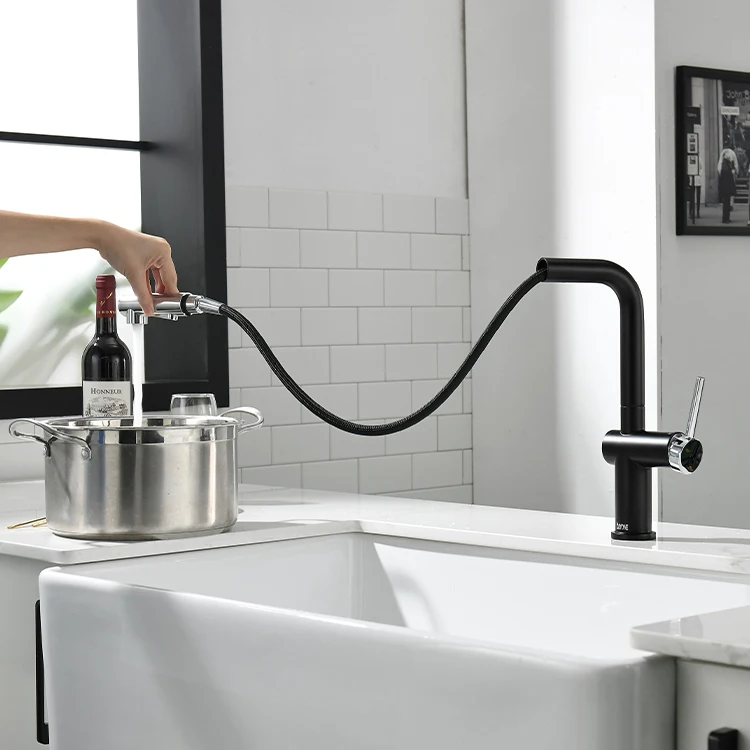 Factory Direct Sale Stainless Touch Pull Out Chrome Mixers Taps Water Design Taps Kitchen Faucet