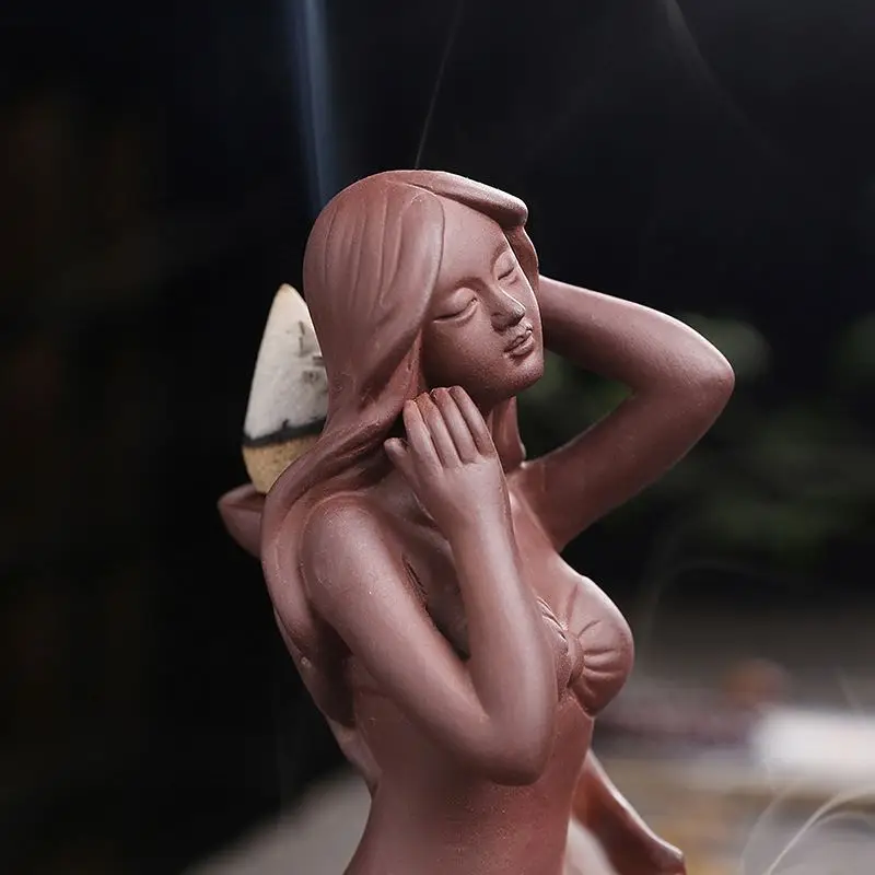 Ceramic Dragon Incense Burners Smoke Backflow Best Cone Censer Stick Holder mini Office Desk Home Decor Teahouse Ornament