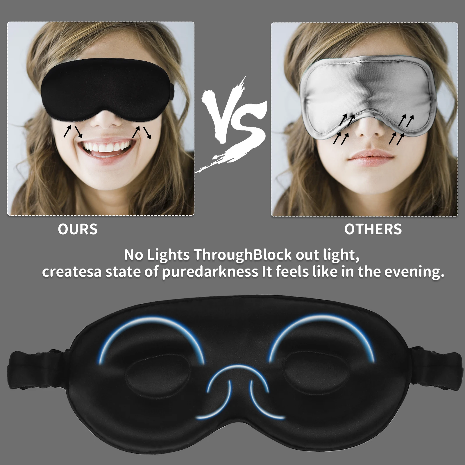 Custom Travel Gift Set Various Solid Colors 3D Mulberry Silk Eyemask Sleeping Set Leopard Print Printed 100% Silk Eye Mask