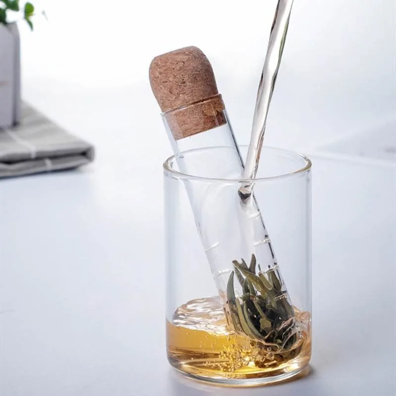 Tea Steeper Tea Infuser Glass Tube Tea Infuser With Cork