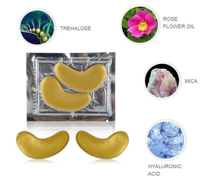 OEM ODM 24K Collagen Under Eye Patch Eye Mask Gel Golden Sheet Crystal Private Label 24k Gold Eye Mask Hydrogel Collagen