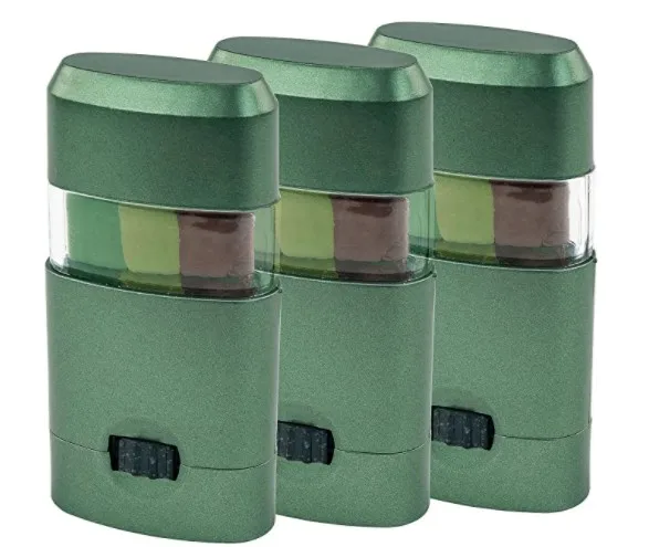 Camo face paint Compact Camo Concealment for Hunting, Paintball,  or  Dark Green/Light Green/Brown